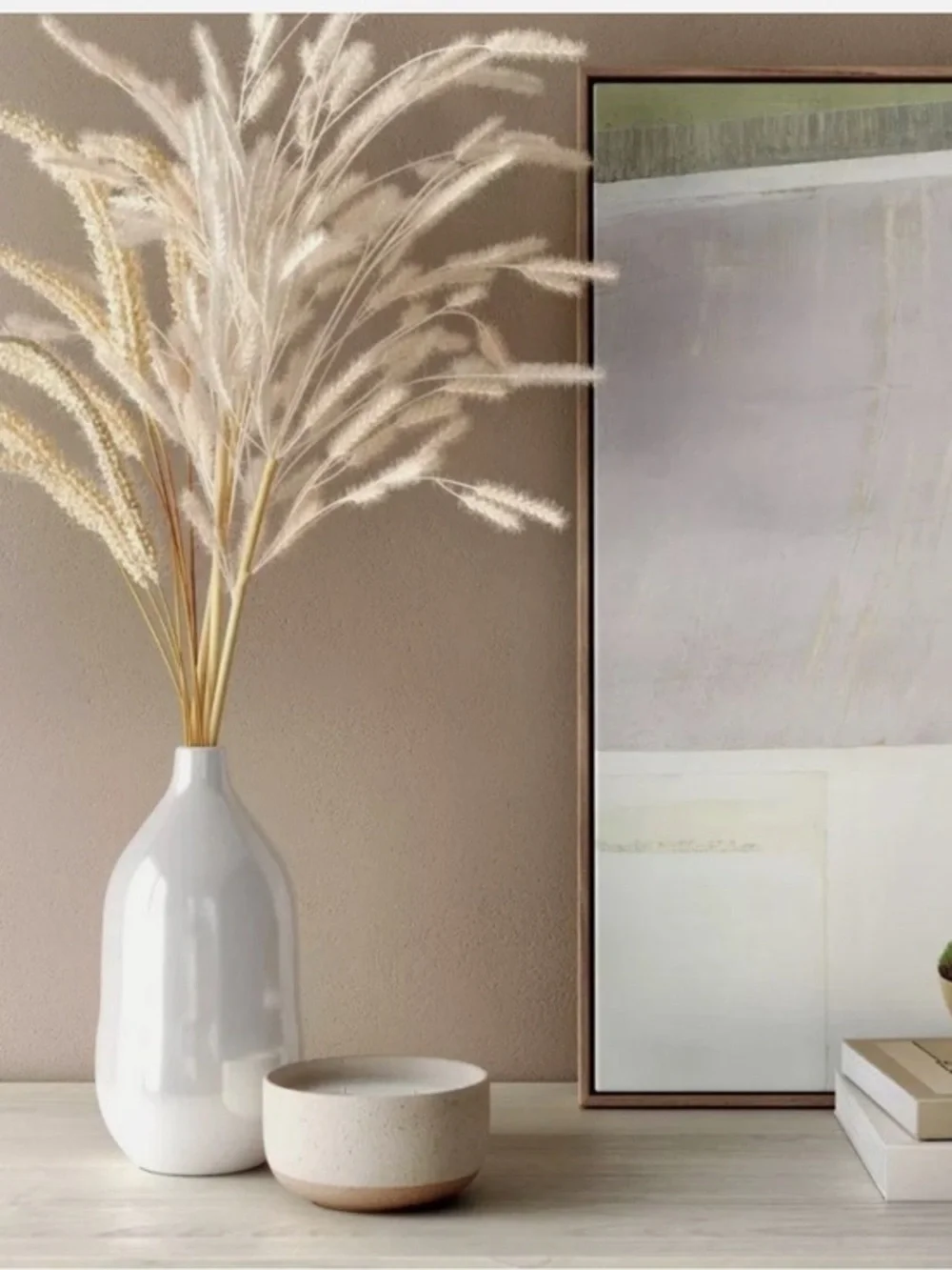 NWT Threshold Wheat & Foxtail Luxe Pink Pampas Arrangement & Ceramic Vase